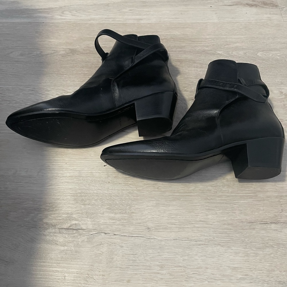 Saint Laurent like new leather boots w/o box - worn only ONCE - 2 inch heel